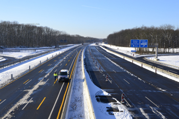 A1 Rheinbrücke Leverkusen Köln Vollsperrung Brückenwechsel Sperranlage Schranken 02