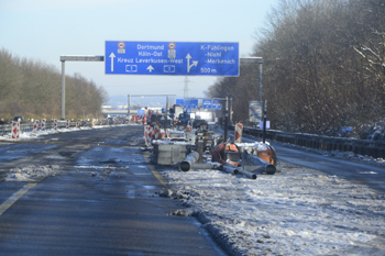 A1 Rheinbrücke Leverkusen Köln Vollsperrung Brückenwechsel Sperranlage Schranken 113