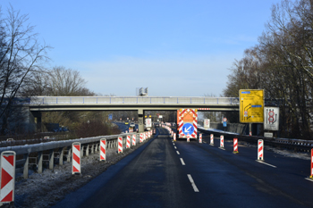 A1 Rheinbrücke Leverkusen Köln Vollsperrung Brückenwechsel Sperranlage Schranken 14