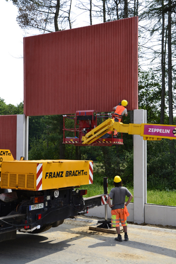A33 Neue Bundesautobahn Lückenschluß Osnabrück Halle Bielefeld Lärmschutzwand Kran 37