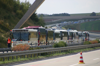 A38 Autobahn Papstbesuch Etzelsbach Eichsfeld Vollsperrung Pilger Busse  20