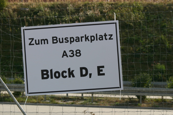 A38 Autobahn Papstbesuch Etzelsbach Eichsfeld Vollsperrung Pilger Hinweisschild 14