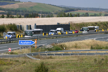 A38 Autobahn Papstbesuch Etzelsbach Eichsfeld Vollsperrung Pilger Polizeikontrolle  83