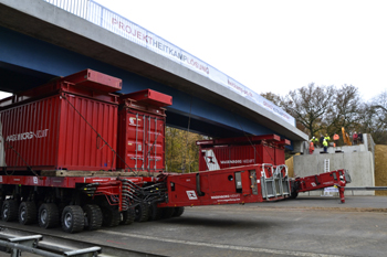 A3 Autobahn Emmerich Elten Verbundbrcke Self-Propelled Modular Transporter 09