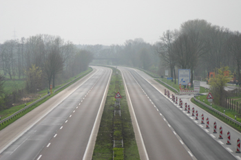 A3 Autobahn Emmerich Rees Hamminkeln Wesel Oberhausen Vollsperrung leere Autobahn 54