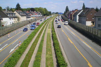 A40 Ruhrschnellweg Essen-Frillendorf Bergbauschacht 7