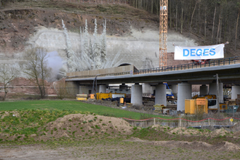A44 Autobahnneubau Tunnelanstich Boyneburg Dorette Autobahntunnel Sprengung Sontra Wichmannshausen 47kl
