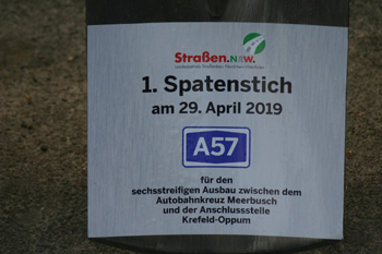 A57 Autobahnausbau sechsstreifig Krefeld Oppum Meerbusch Strümp Ossum Bösinghoven Spatenstich 92