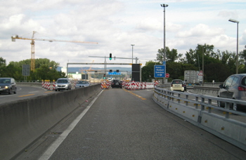 A643 Lkw Sperre Autobahn Rheinbrücke Wiebaden Schierstein Mainz Mombach 05