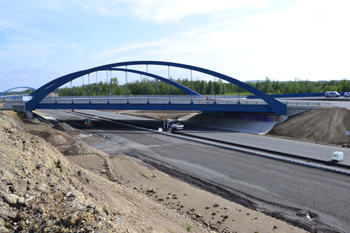 A712Autobahn Neubau Leipzig Rötha Borna Chemnitz Hof Anschlußstelle Zwenkau Stahlbogenbrücke 13