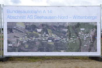 A 14 Autobahnneubau Elbebrücke Seehausen Wittenberge Spatenstich kl