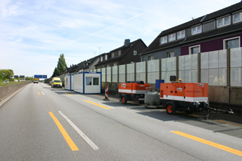 A 40 Autobahn Ruhrschnellweg Essen-Frillendorf-Süd Vollsperrung Bergbauschacht 4