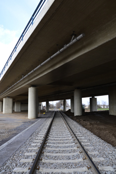 Abgebrannte Brcke Autobahn A57 Dormagen Kln Krefeld 57