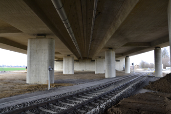 Abgebrannte Brcke Autobahn A57 Dormagen Kln Krefeld 59