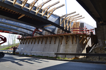 Ausbau Bundesstraße B 1 zur Autobahn A 40 in Dortmund Sölde Aplerbecker Straße Stahlträger Brückenneubau 38