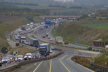 Autobahn A4 Leutraltal Magdala Jena Schorbaer Berg Autobahnsteigung Verkehrsumlegung 09