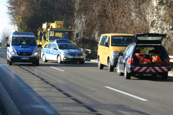 Autobahn A 8 Vollsperrung Albabstieg Drackensteiner Hang 55