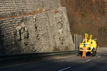 Autobahn A 8 Vollsperrung Albabstieg Drackensteiner Hang  Felssicherung 37