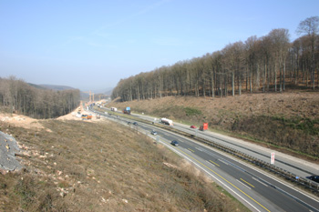 Autobahn Frankfurt - Würzburg Spessartaufsteig Weibersbrunn Kauppenaufstieg Aschaffquelle 58