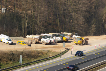 Autobahn Frankfurt - Wrzburg Spessartaufsteig Weibersbrunn Kauppenaufstieg Aschaffquelle Autobahnbau 67