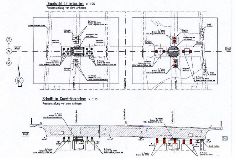 Autobahn Rheinbrücke Mainz-Mombach - Wiebaden-Schierstein Anheben der Brücke 40