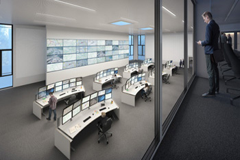 Autobahn Verkehrszentrale Leverkusen Opladen Visualisierung Kontrollraum Copyright RKW Architektur