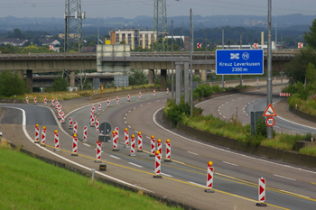 Autobahnbrcke A1 Leverkusen Kln-Merkenich Rheinbrcke Vollsperrung 71