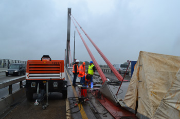 Autobahnbrücke Leverkusen Rheinbrücke Pylon Autobahn A1 70