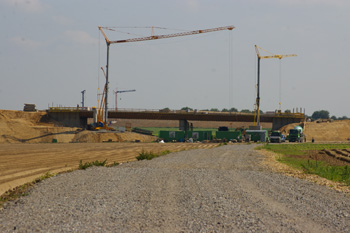 Autobahnkreuz Jackerath A 44 A 61 Braunkohle Tagebau Autobahnbaustelle 