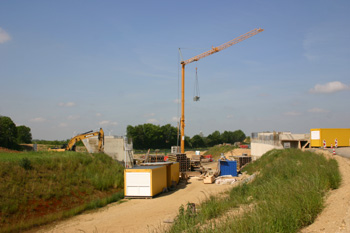 Autobahnkreuz Jackerath A 44 A 61 Braunkohle Tagebau Autobahnbaustelle 05