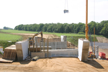 Autobahnkreuz Jackerath A 44 A 61 Braunkohle Tagebau Autobahnbaustelle 127