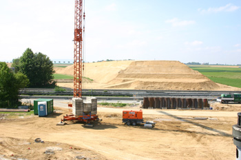 Autobahnkreuz Jackerath A 44 A 61 Braunkohle Tagebau Autobahnbaustelle 15