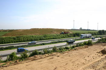 Autobahnkreuz Jackerath A 44 A 61 Braunkohle Tagebau Autobahnbaustelle 27