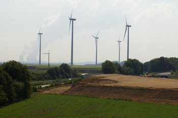 Autobahnkreuz Jackerath A 44 A 61 Braunkohle Tagebau Autobahnbaustelle 38