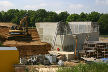 Autobahnkreuz Jackerath A 44 A 61 Braunkohle Tagebau Autobahnbaustelle 42