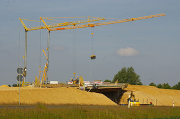 Autobahnkreuz Jackerath A 44 A 61 Braunkohle Tagebau Autobahnbaustelle 6