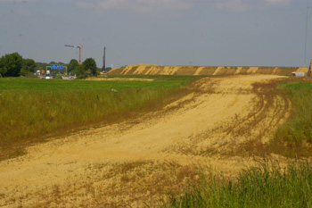 Autobahnkreuz Jackerath A 44 A 61 Braunkohle Tagebau Autobahnbaustelle 86