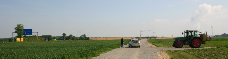 Autobahnkreuz Jackerath A 44 A 61 Braunkohle Tagebau Autobahnbaustelle 98