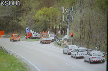 Autobahntunnel A 8 Lämmerbuckel Tunneltest Schranken  Videoüberwachung 72