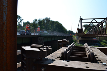 Behelfsbrücke Autobahn Recklinghausen Baustelle 68