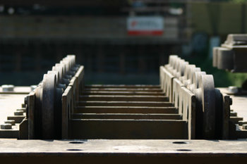 Behelfsbrücke Autobahn Recklinghausen Baustelle Rollenlager 16