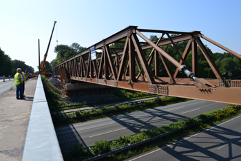 Behelfsbrücke Autobahn Recklinghausen Baustelle Vorbauschnabel 38