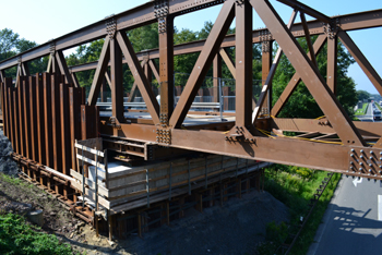 Behelfsbrücke Autobahn Recklinghausen Baustelle Widerlager 35