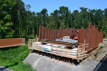 Behelfsbrücke Autobahn Recklinghausen Baustelle Widerlager 37