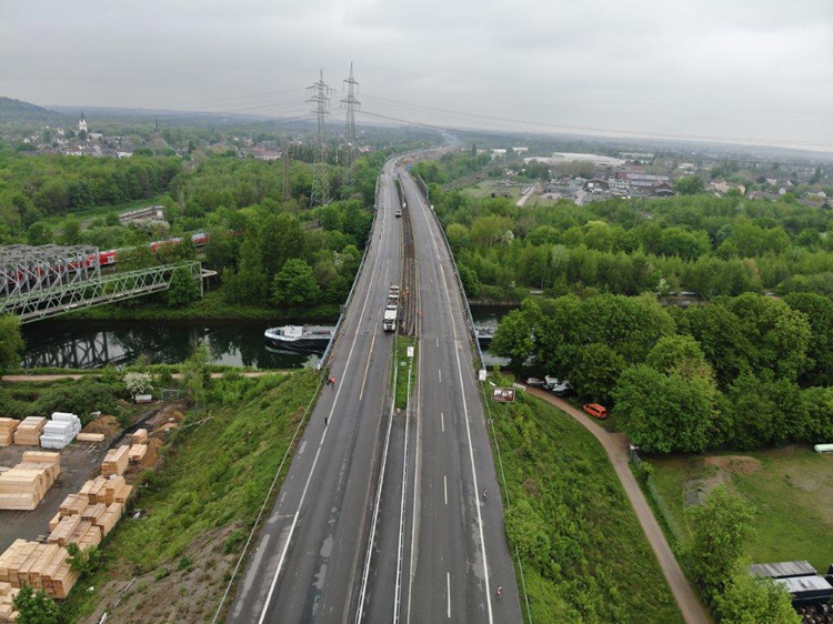Belastungsprobe Brücke Rhein Herne Kanal A43 AUTOBAHN Westfalen Bildrechte 08_W