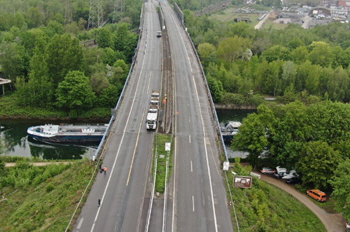 Belastungsprobe Brücke Rhein Herne Kanal A43 AUTOBAHN Westfalen Bildrechte 9_Z