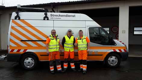 Daumen hoch von und fr die ASFINAG-Mitarbeiter Johann Holzegger, Christian Brandtner und Christian Wadl (v.l.)