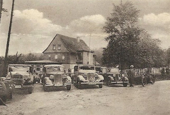 Erste Autobahnrastanlage Deutschlands Rodaborn Triptis Reichsautobahn Berlin - Mnchen Oldtimer