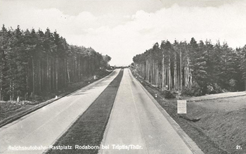 Erste und älteste Autobahnrastanlage Deutschlands Rodaborn Triptis Reichsautobahn Berlin - München A9