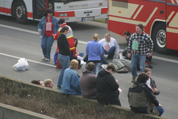 Großübung Autobahn A 57 60